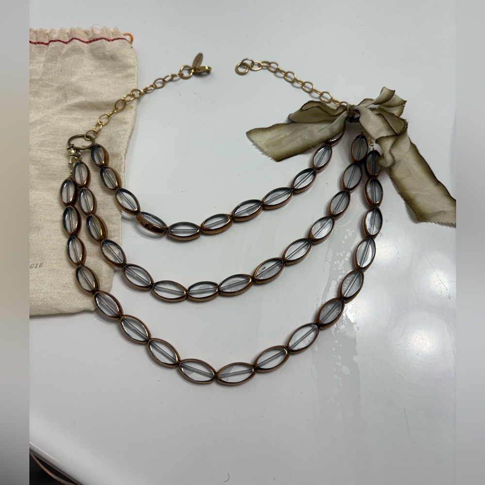 Lenora Dame for Anthropologie | Multi-Strand Necklace with Silk Ribbon Accent